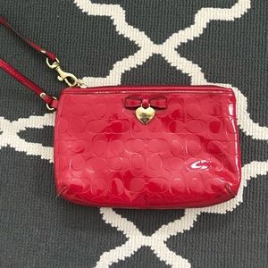 Coach red wristlet
